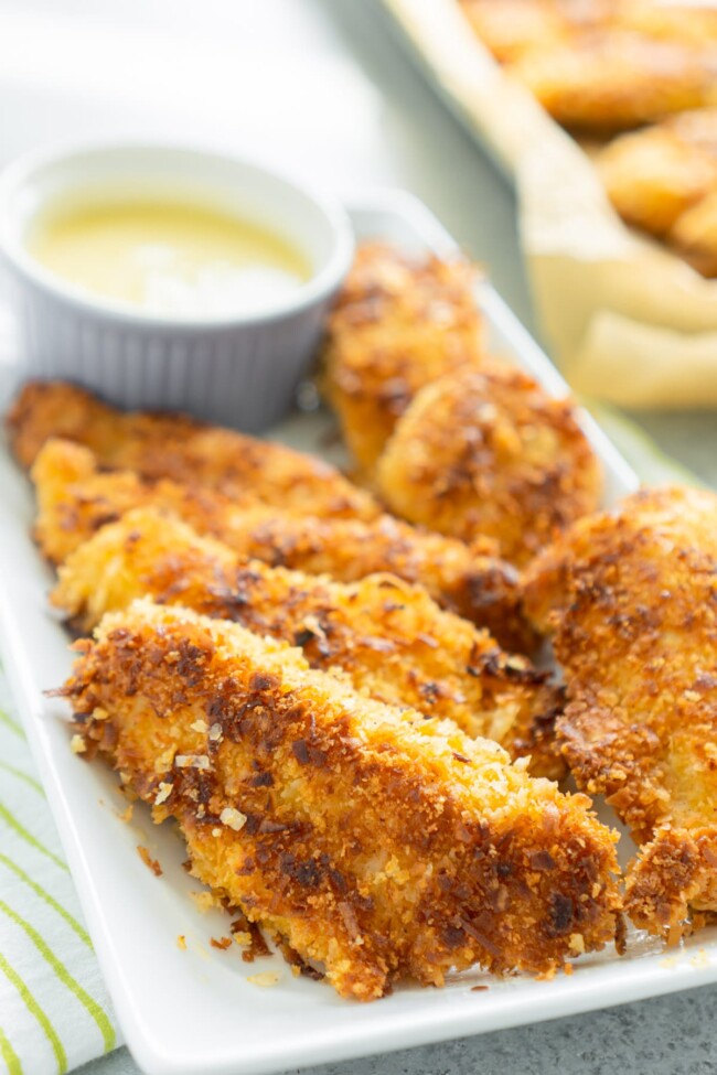 Coconut Chicken Tenders Pina Colada Dipping Sauce Play Party Plan