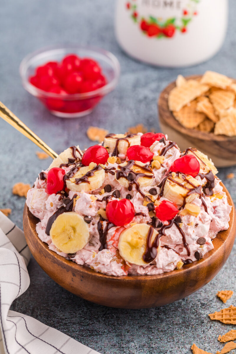 The Best Banana Split Dessert Fluff Salad Recipe Play Party Plan