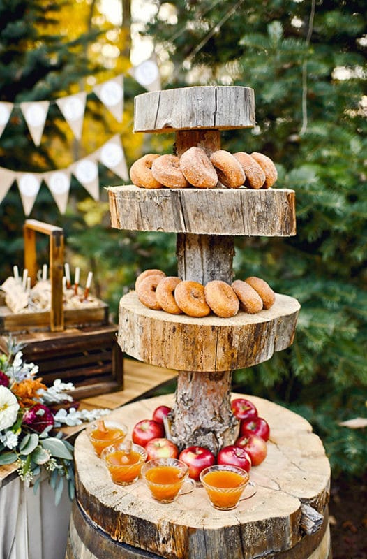 Serve apple cider donuts as fall party food