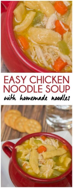 Homemade Chicken Noodle Soup with Egg Noodles - Play Party Plan