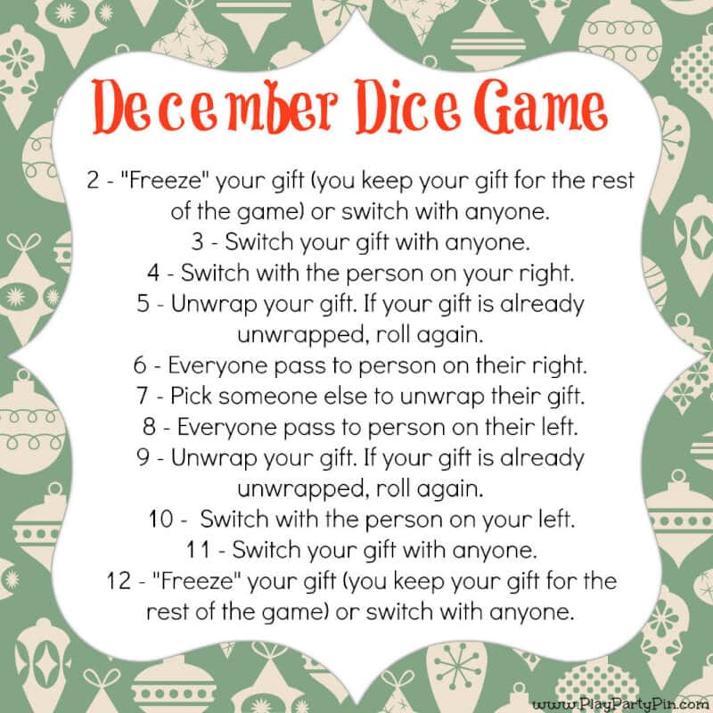 christmas dice game rules