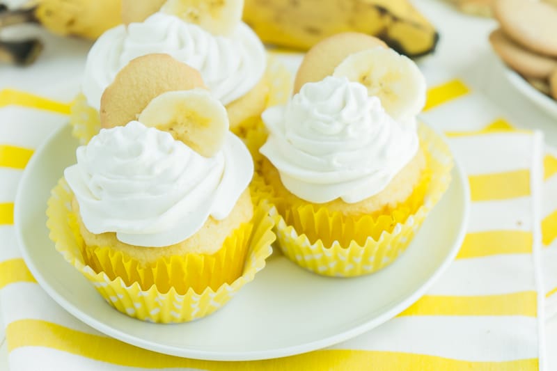 Easy Banana Pudding Cupcakes with Whipped Cream Frosting - 7