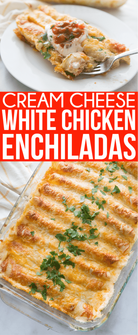 Creamy White Chicken Enchiladas Recipe - Play Party Plan