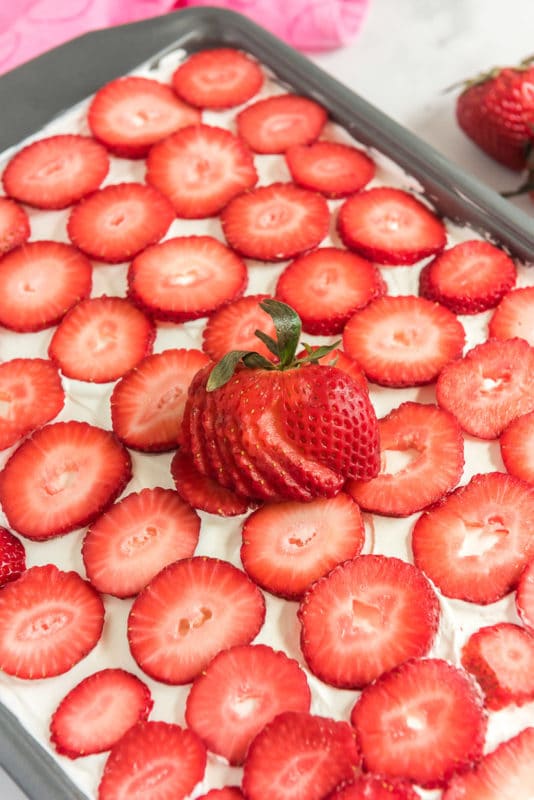 The Best Strawberry Poke Cake Recipe - Play Party Plan