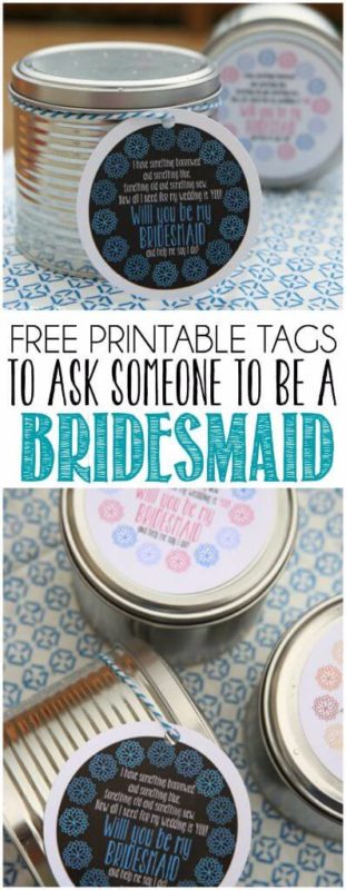 Simple Will You Be My Bridesmaid Ideas & Printable Tags