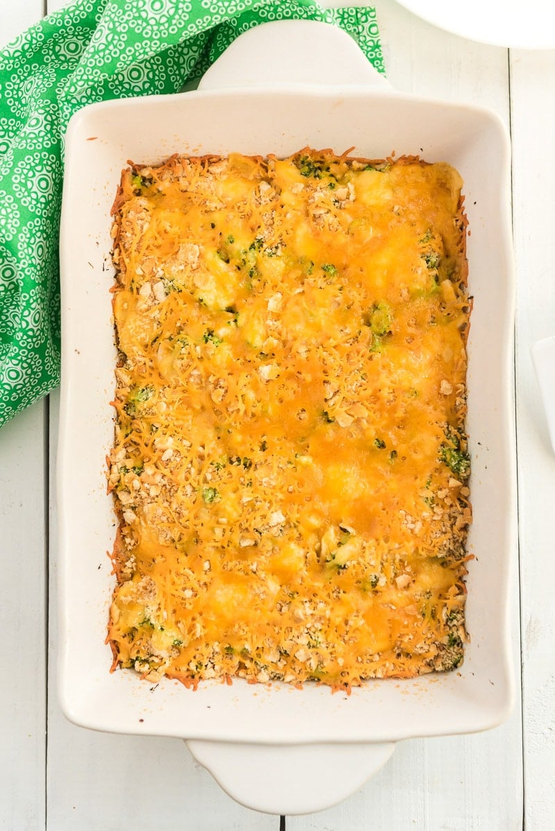 Easy Broccoli Chicken Casserole with Ritz Crackers - Play Party Plan