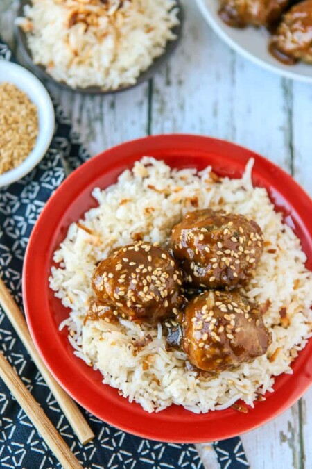 Over Baked Turkey Meatballs with Teriyaki Sauce - Play Party Plan