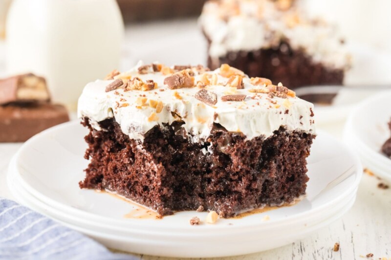 Easy Snickers Poke Cake Recipe - Play Party Plan