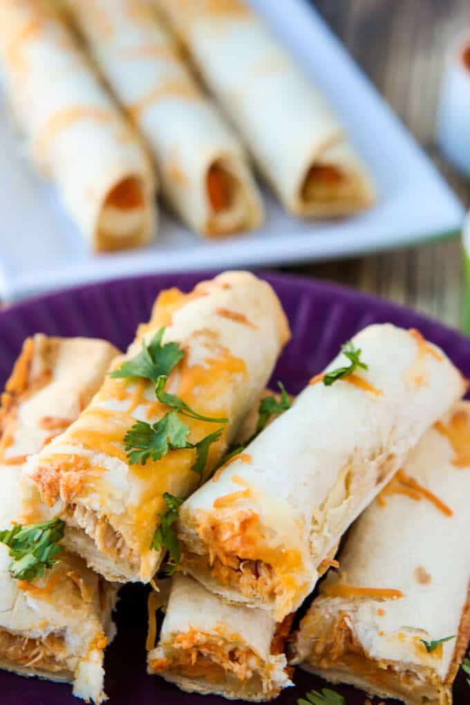 Baked Buffalo Chicken Flautas