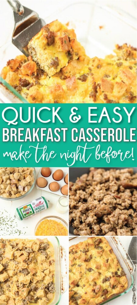 Easy Sausage and Egg Breakfast Casserole with Bread - Play Party Plan