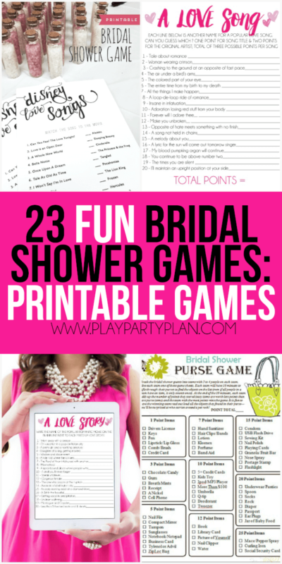 23 More Fun Bridal Shower Games Play Party Plan