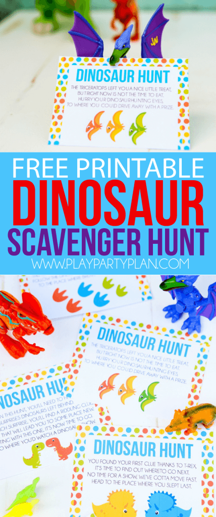 printable dinosaur party game and scavenger hunt play party plan