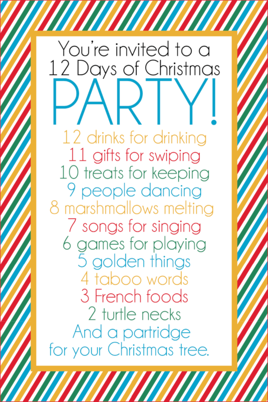 12 Days of Christmas Party Ideas &amp; Gift Exchange Game - Play Party Plan