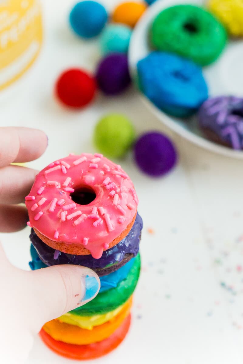 Download A Rainbow Colored Baked Donut Recipe How To Make Rainbow Donuts