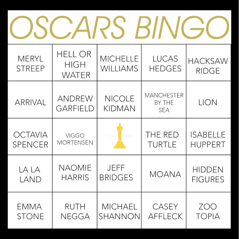Oscar bingo 2019