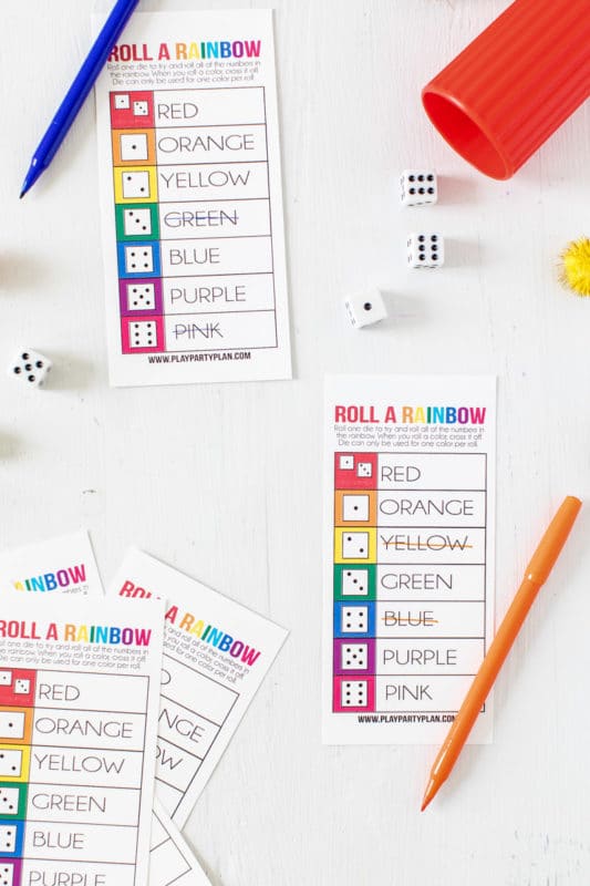 Free Printable Roll A Rainbow St. Patrick's Day Game Play Party Plan