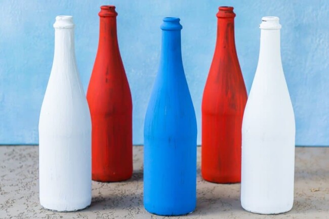 How To Make A Simple Patriotic DIY Ring Toss Game With Bottles