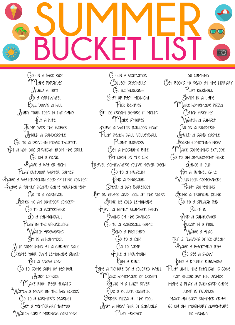 100 Fun Summer Bucket List Ideas Play Party Plan