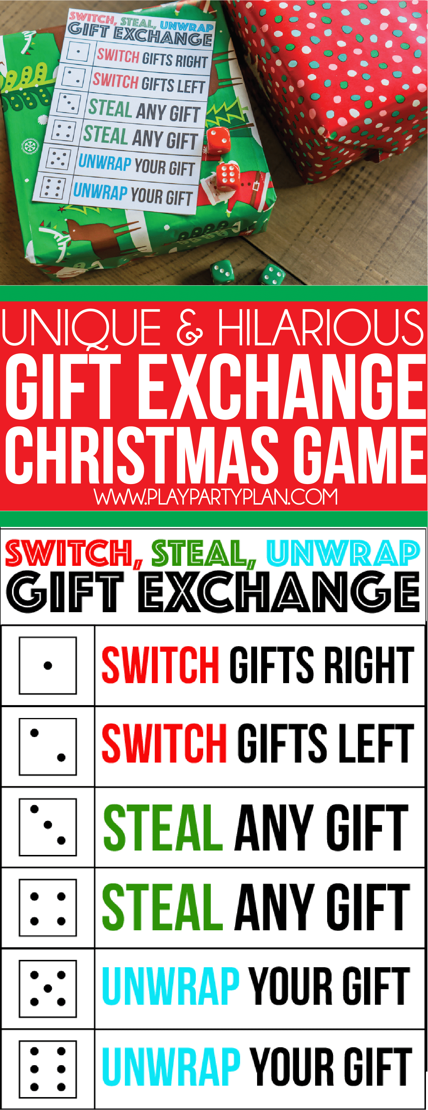 Christmas Pass the Gift Game - Instant Download - Printable Digital Games -  Gift Exchange Activities - White Elephant Game Idea