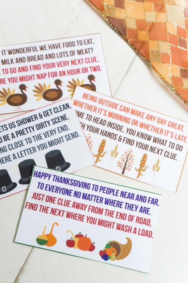 Free Printable Thanksgiving Scavenger Hunt for Kids