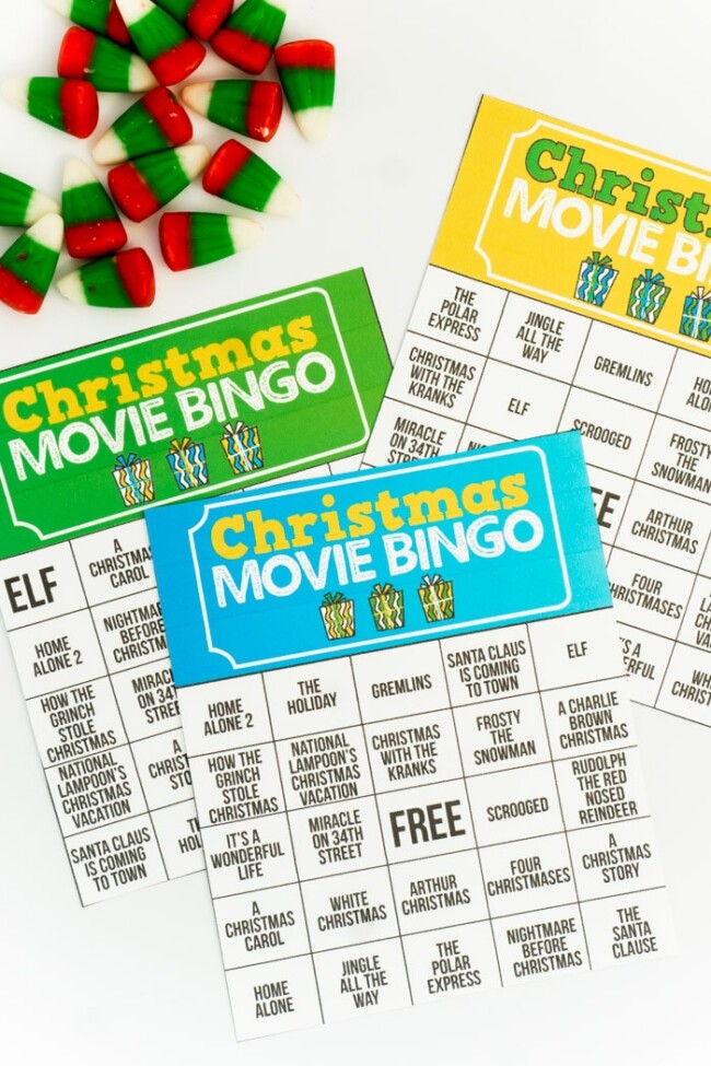 Free Printable Holiday Movie Christmas Bingo Cards Play.Party.Plan