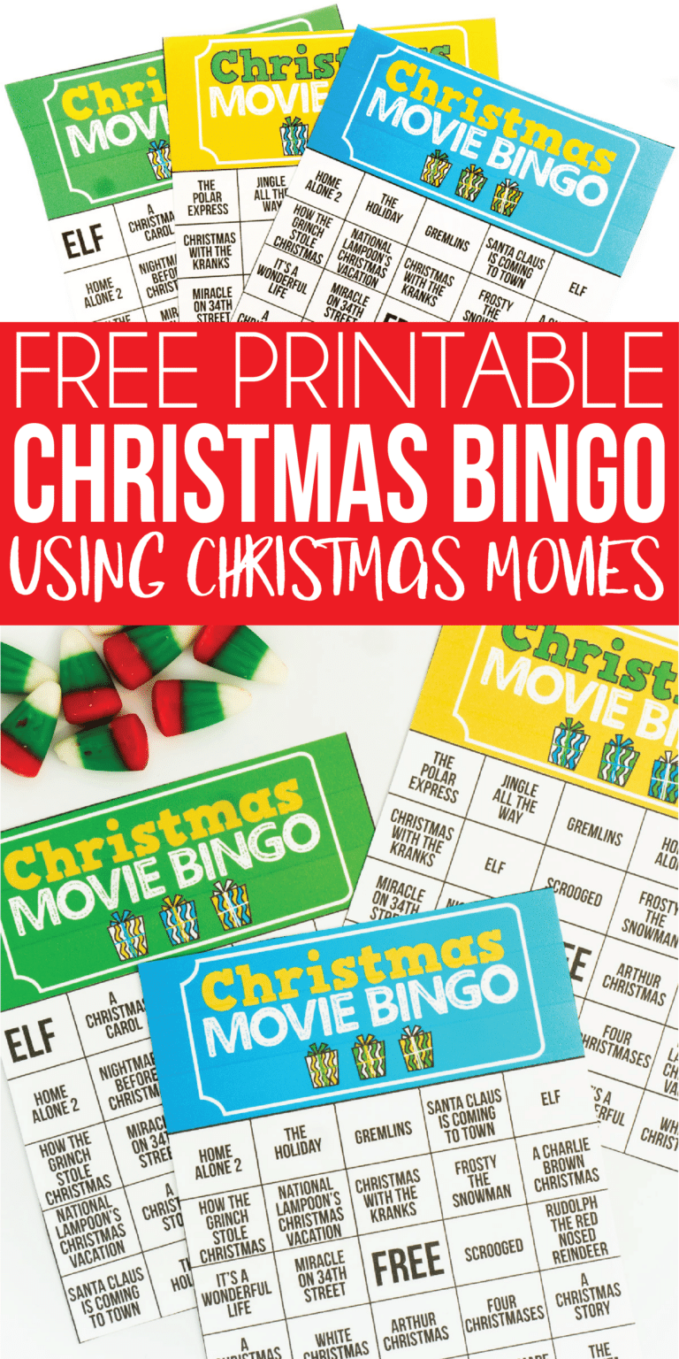 Free Printable Holiday Movie Christmas Bingo Cards Play.Party.Plan