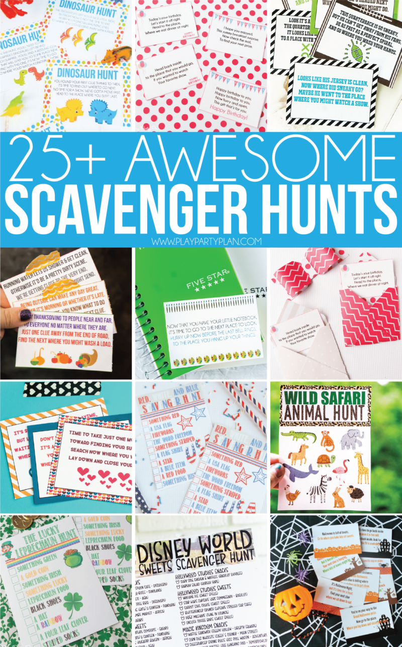 30 Best Scavenger Hunt Ideas {Free Printables} - Play Party Plan