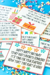 A Super Fun Birthday Scavenger Hunt {Free Printable!} - Play Party Plan