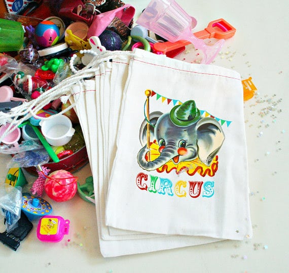 Circus party favor bags