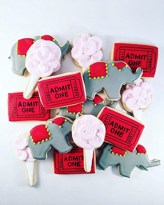 Cute circus cookies at a circus theme party