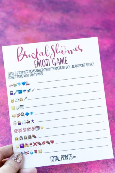 Free Printable Bridal Shower Name the Emoji Game