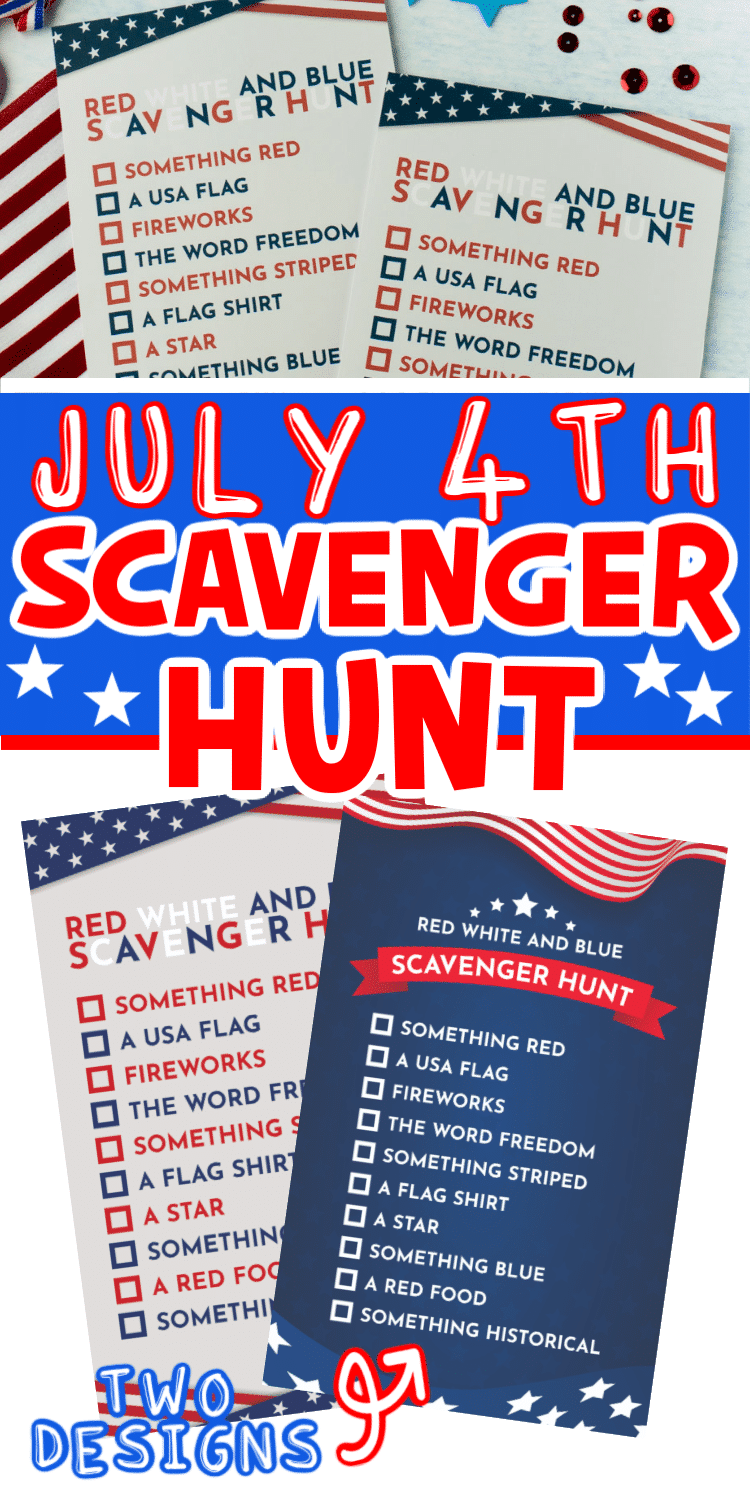 Red White and Blue Scavenger Hunt {Free Printable!} - Play Party Plan