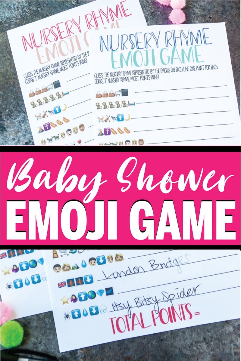 Free Printable Nursery Rhyme Baby Shower Emoji Game - 75