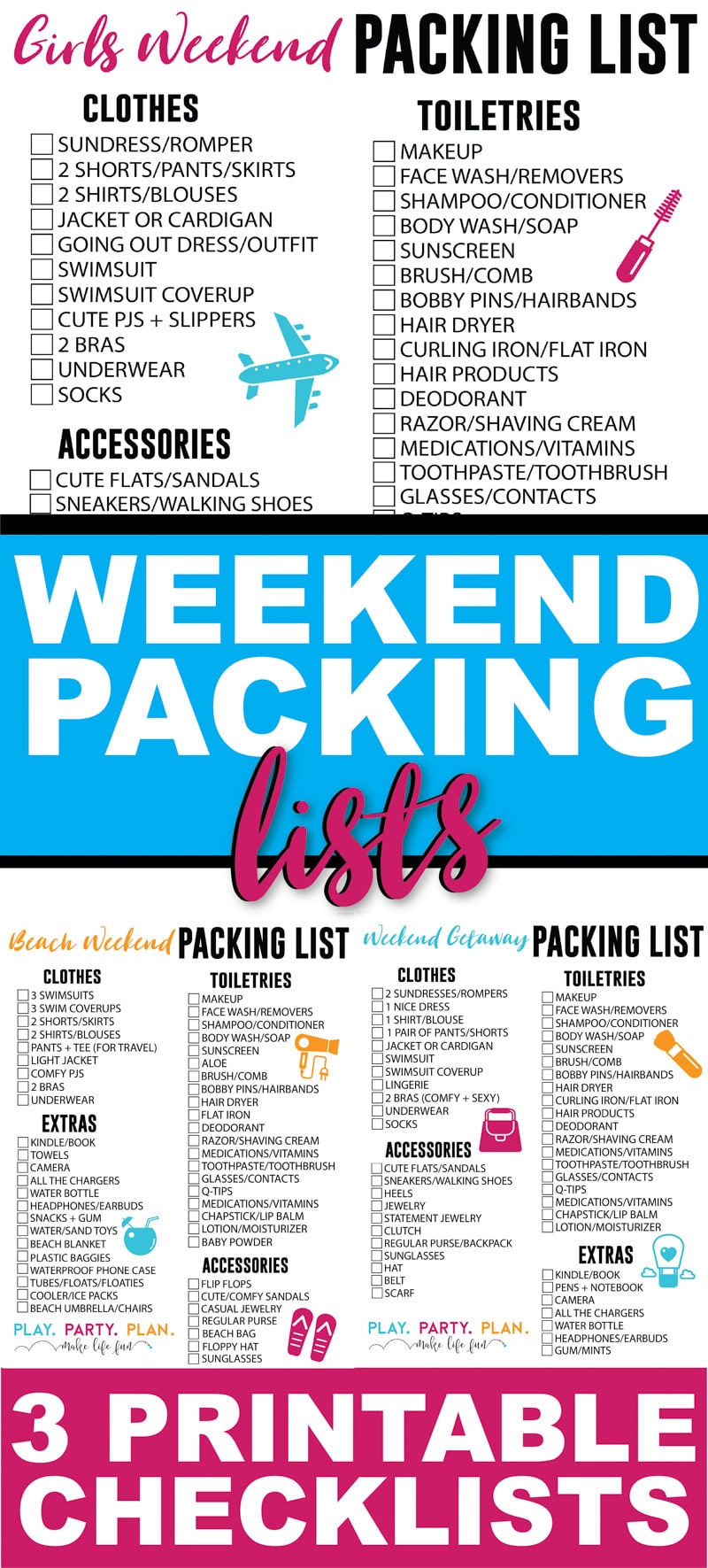 The Ultimate Weekend Packing List For All Occasions Play Party Plan