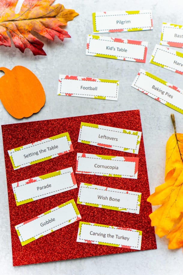 Thanksgiving Charades Game (FREE Printable Cards) Play Party Plan