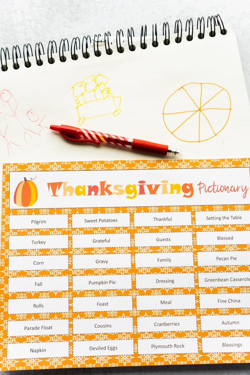 Easy Thanksgiving Pictionary Game  FREE Printable  - 4