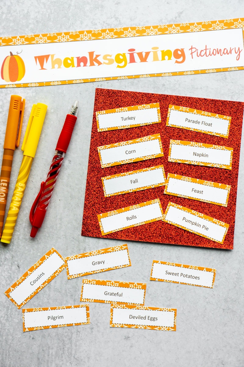 Easy Thanksgiving Pictionary Game  FREE Printable  - 54