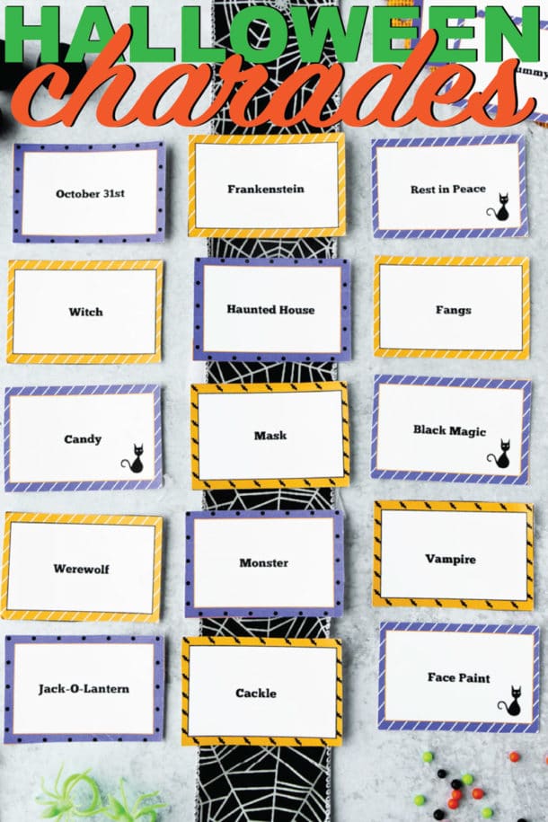 Halloween Charades Game & Words List Free Printable - Play Party Plan