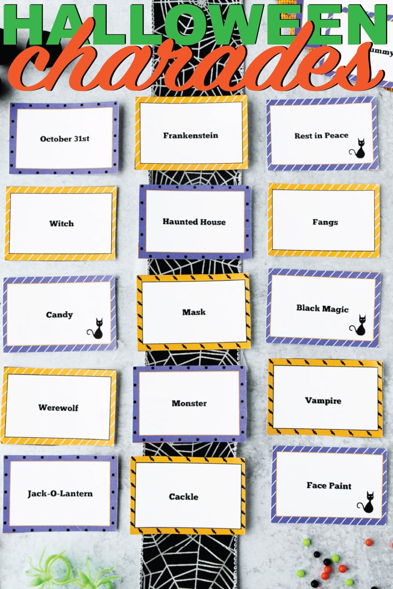 Halloween Charades Game Words List Free Printable Play Party Plan