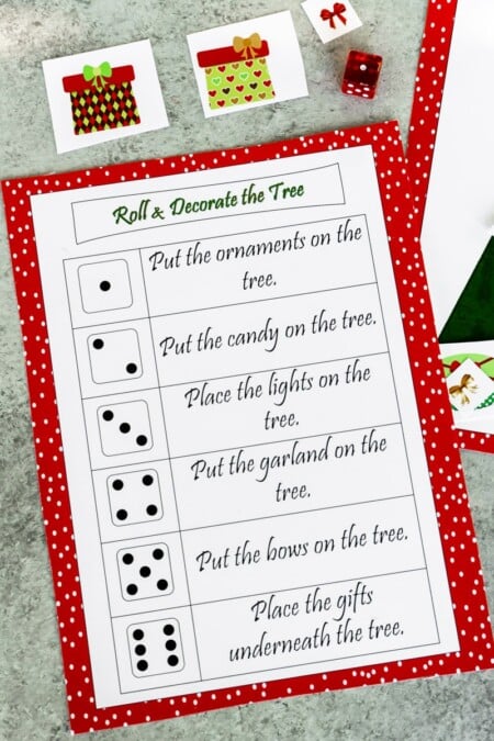 christmas candy dice game printable free