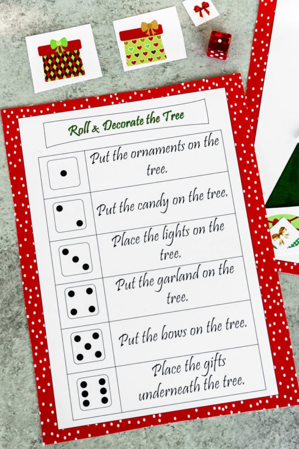 Free Printable Roll A Christmas Tree Dice Game Play Party Plan