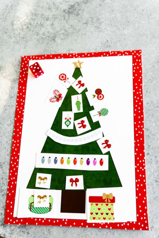 free printable roll a christmas tree dice game play