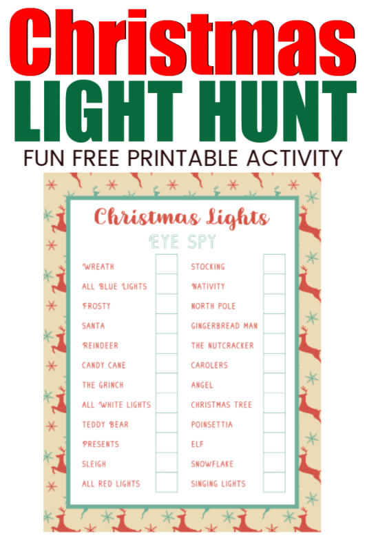 Free Printable Christmas Light Scavenger Hunt Play Party Plan