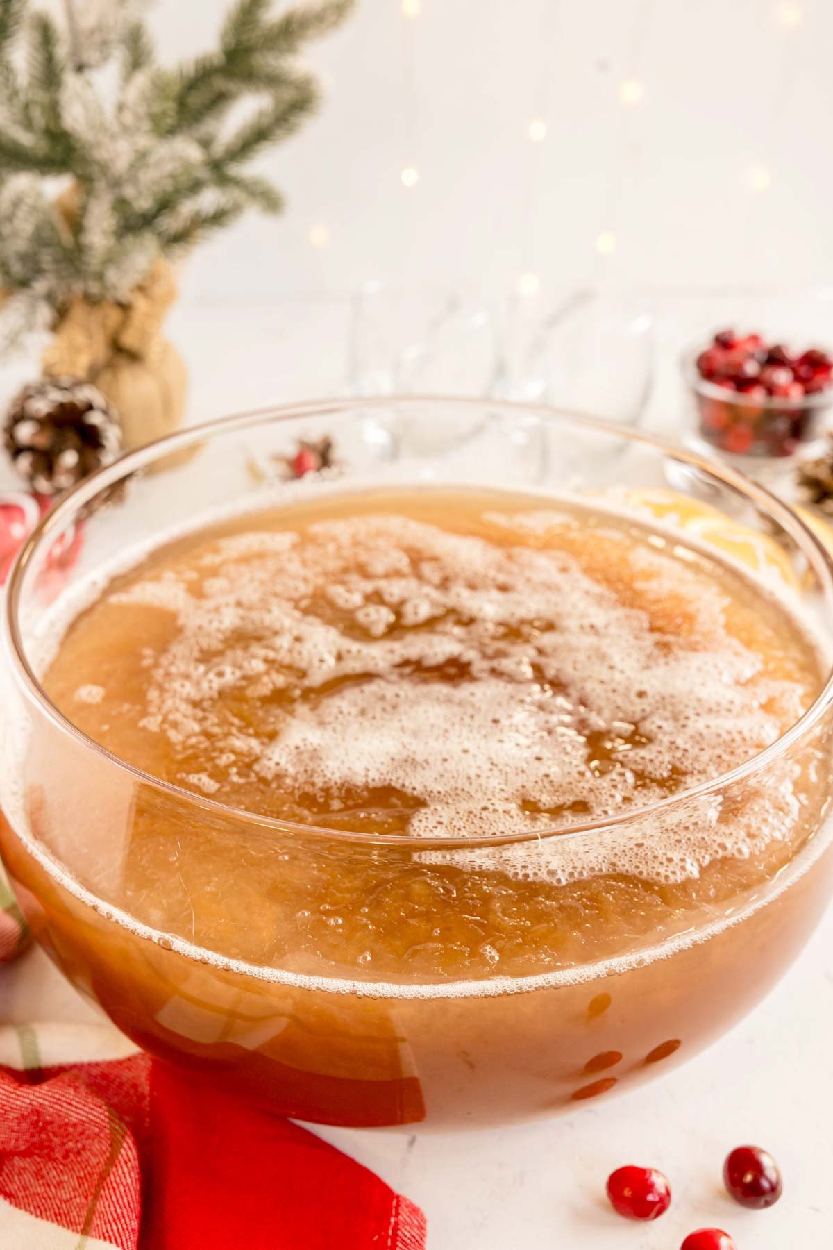 Christmas punch in a punch bowl