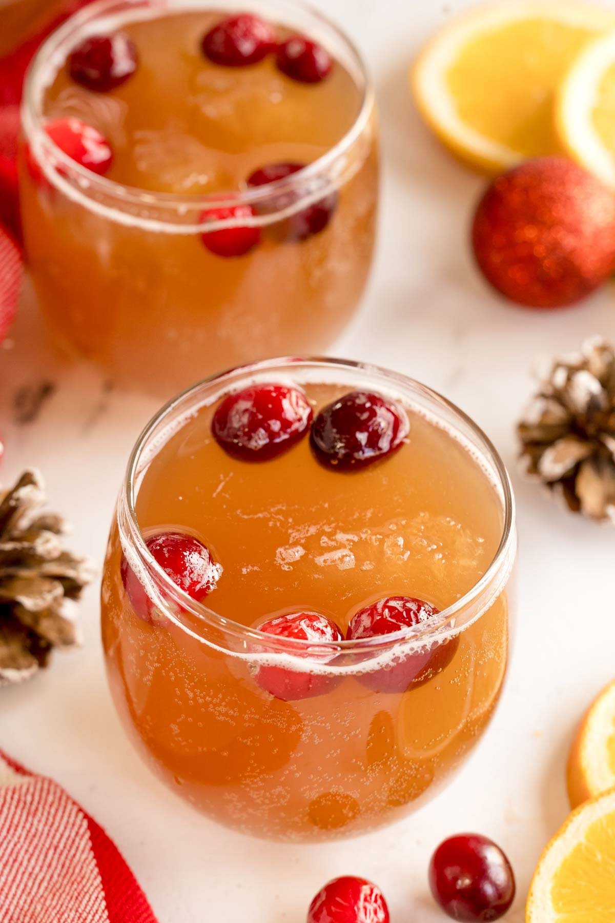 glass of Christmas punch 