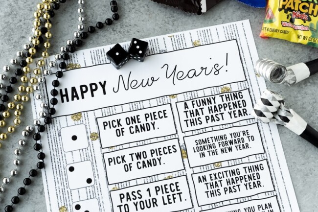 Free Printable New Year&#039;s Eve Dice Game - Play Party Plan