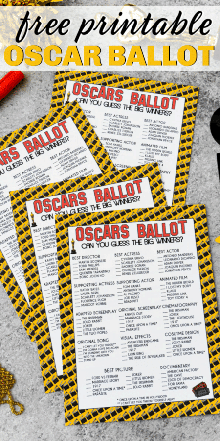 Free Printable 2022 Oscar Ballot - Play Party Plan