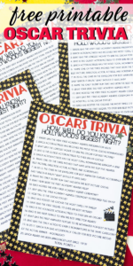 Free Printable Oscar Trivia Game Play Party Plan