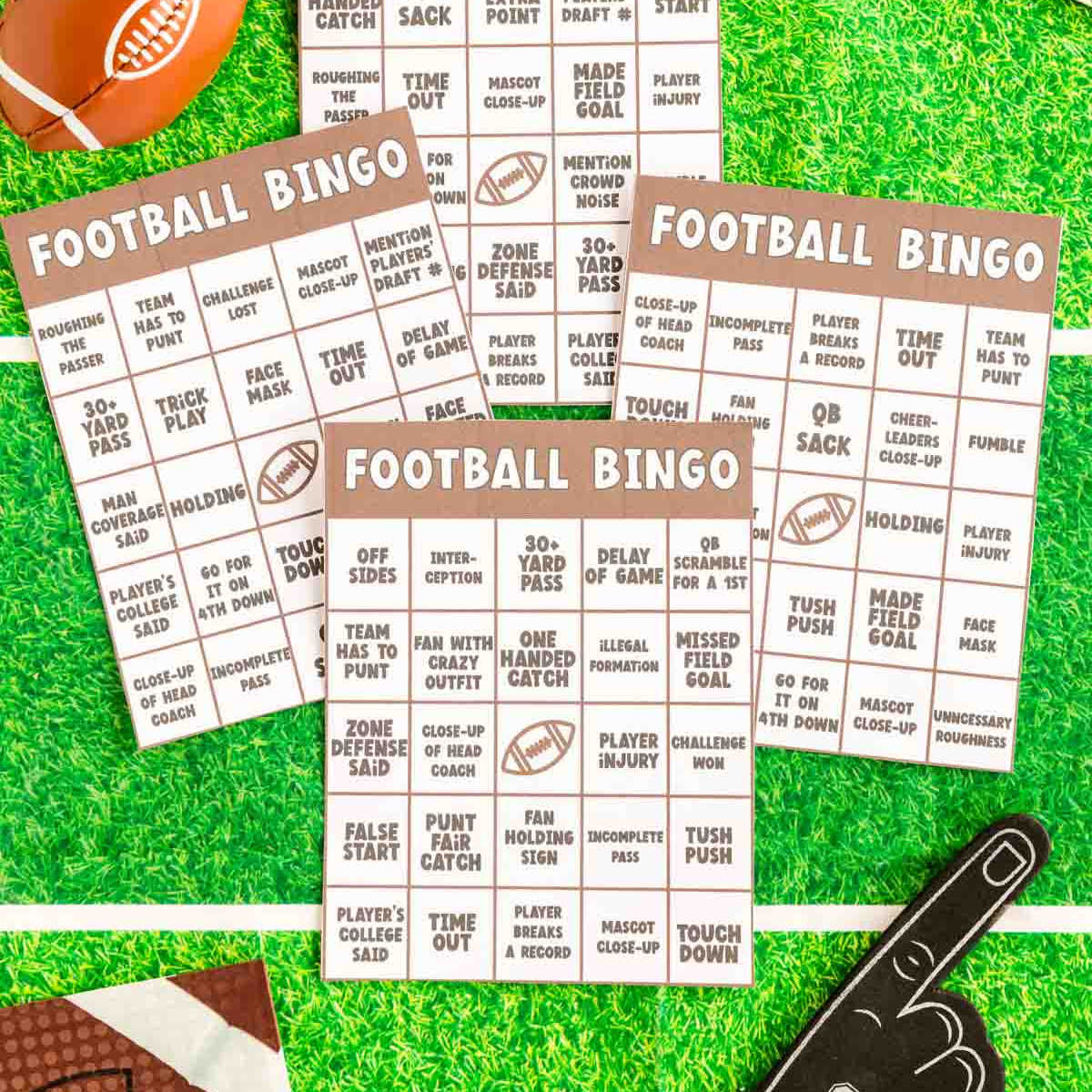 Free Printable Football Bingo Cards