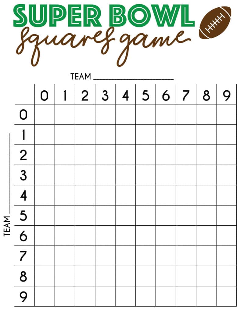Free Printable Super Bowl Squares Template and Rules - 18